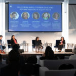 From left to right: Jonah Frohlich, Senior Managing Director, Manatt Health; Demetria Malloy, MD, Regional Vice President Medical Director, Elevance Health; Jolie Onodera, Senior Legislative Representative, The California State Association of Counties; Lakshmi Dhanvanthari, MD, Chief Medical Officer, Health Plan of San Joaquin; Sandra Hernandez, MD, President & Chief Executive Officer, California Health Care Foundation
