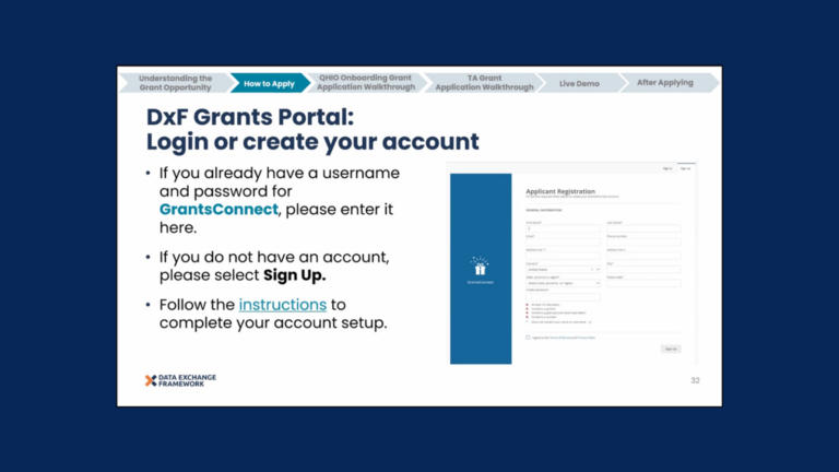 Data Sharing Agreement (DSA): Signatory Grant Applications Now Open; QHIOs Soon to Follow
